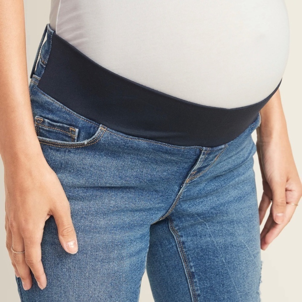 Old Navy Maternity Front Low-Panel Skinny Leg Stretch Dark Blue Rockstar Jeans